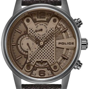 Police Herrklocka PEWJF2203302 Multifunction Brun/Läder Ø44 mm