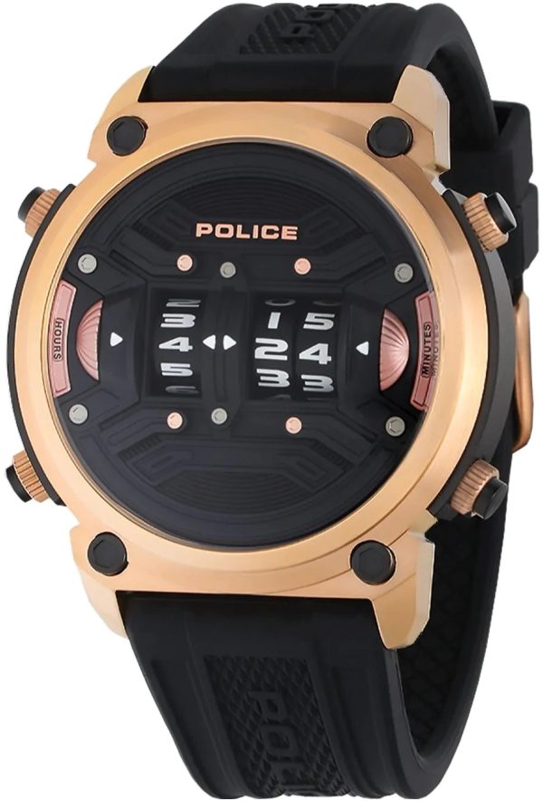 police herrklocka pewjp2108301 svart/gummi ø50 mm