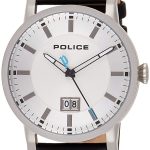 police herrklocka pl15404js.01 silverfärgad/läder ø42 mm