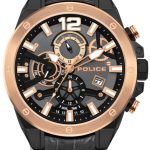 police herrklocka pl15711jsbr61 svart/läder ø48 mm