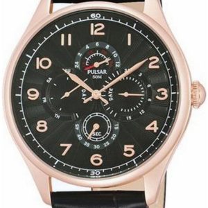 Pulsar Herrklocka PW9002X1 Svart/Läder Ø44 mm