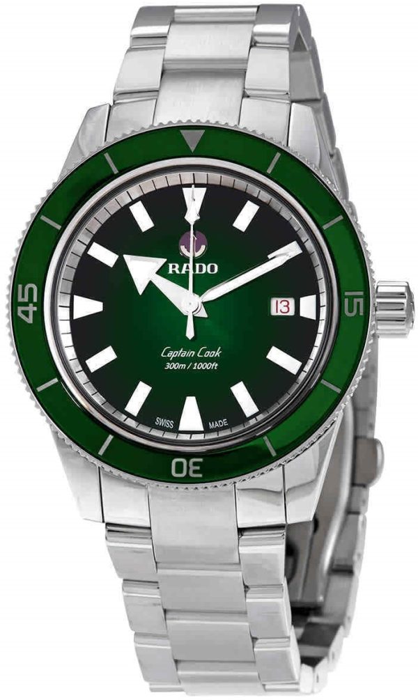 rado herrklocka r32105313 captain cook grön/stål ø42 mm