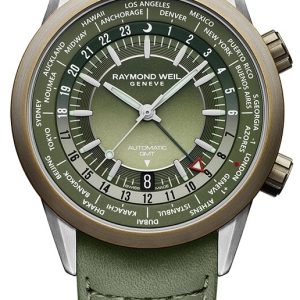 Raymond Weil Herrklocka 2765-SBC-52001 Freelancer Grön/Läder Ø40.5