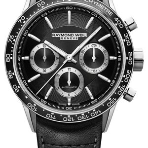 Raymond Weil Herrklocka 7741-SC1-20021 Freelancer Svart/Läder Ø43.5