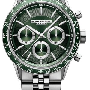 Raymond Weil Herrklocka 7741-ST7-52021 Freelancer Grön/Stål Ø43.5