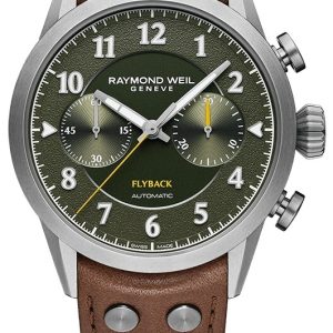Raymond Weil Herrklocka 7783-TIC-05520 Freelancer Grön/Läder Ø42 mm