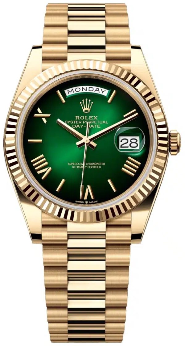 rolex 228238-0069 day-date 40 grön/18 karat gult guld ø40 mm
