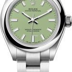 rolex damklocka 276200-0006 oyster perpetual 28 grön/stål ø28 mm