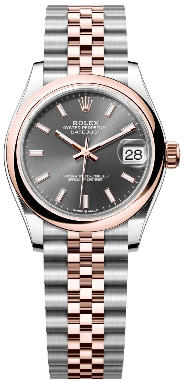 rolex damklocka 278241-0018 datejust 31 grå/stål ø31 mm