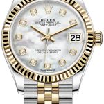 rolex damklocka 278273-0028 datejust 31 vit/18 karat gult guld ø31 mm