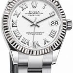 rolex damklocka 278274-0009 vit/stål ø31 mm