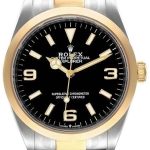 rolex herrklocka 124273-0001 explorer svart/18 karat gult guld ø36 mm