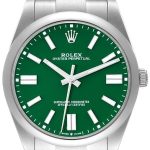 rolex herrklocka 124300-0005 oyster perpetual 41 grön/stål ø41 mm