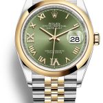 rolex herrklocka 126203-0025 grön/stål ø36 mm