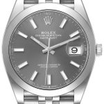 rolex herrklocka 126300-0008 datejust 41 grå/stål ø41 mm
