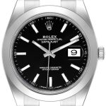 rolex herrklocka 126300-0011 datejust 41 svart/stål ø41 mm