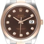 rolex herrklocka 126301-0003 datejust 41 brun/18 karat roséguld ø41