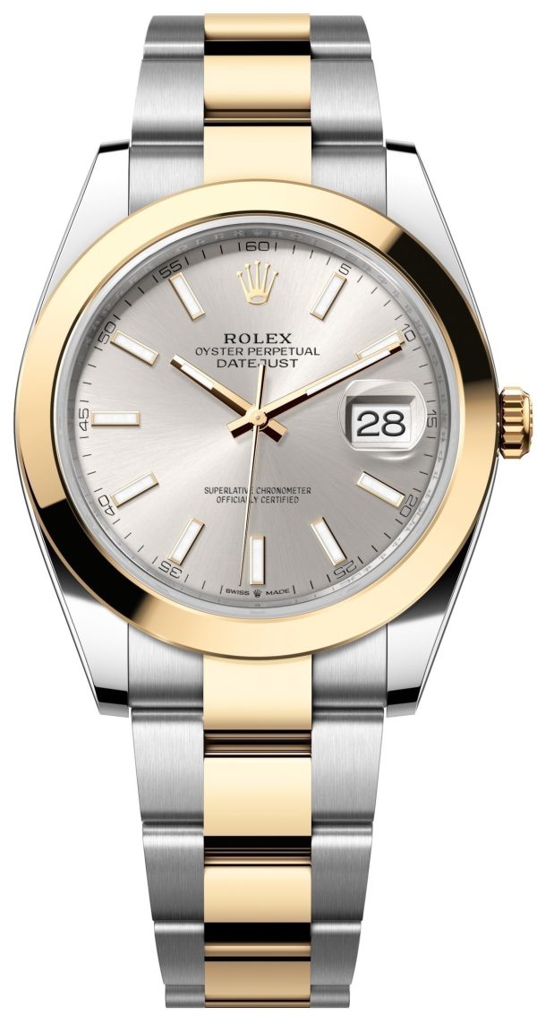 rolex herrklocka 126303-0001 datejust 41 silverfärgad/stål ø41 mm