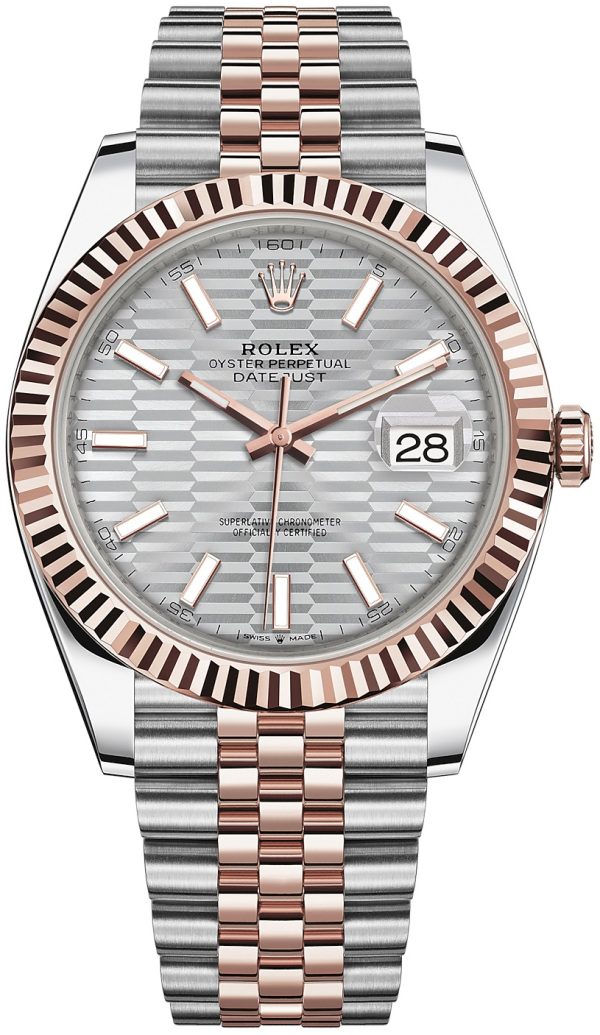 rolex herrklocka 126331-0018 datejust 41 silverfärgad/18 karat