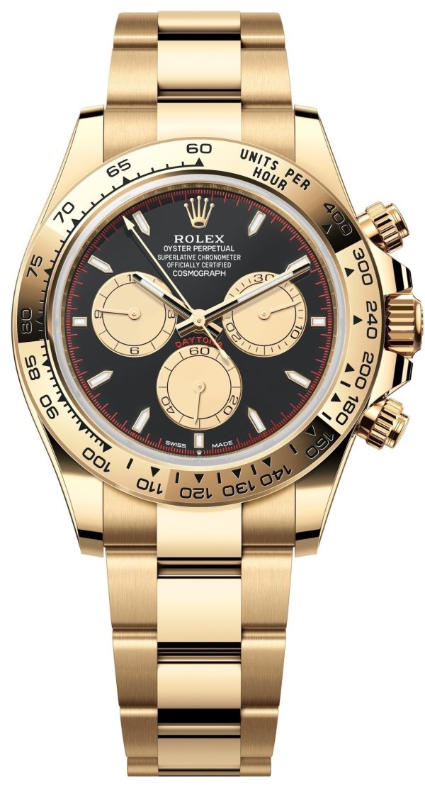 rolex herrklocka 126508-0002 cosmograph daytona svart/18 karat gult