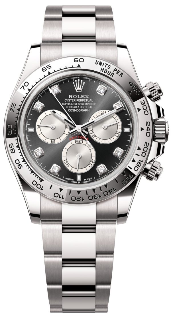 rolex herrklocka 126509-0002 cosmograph daytona svart/18 karat vitt