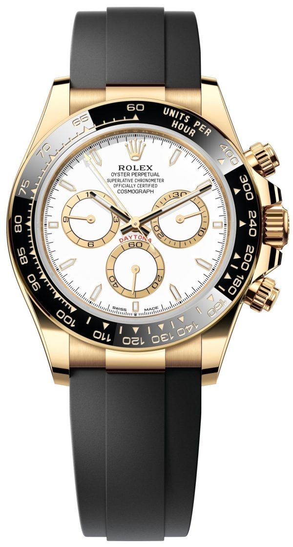 rolex herrklocka 126518ln-0002 cosmograph daytona vit/gummi ø40 mm