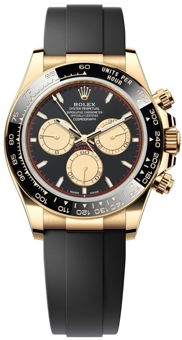rolex herrklocka 126518ln-0004 cosmograph daytona svart/gummi ø40 mm