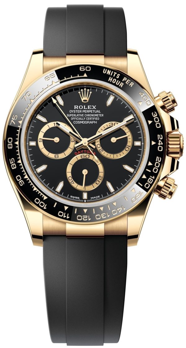rolex herrklocka 126518ln-0008 cosmograph daytona svart/gummi ø40 mm