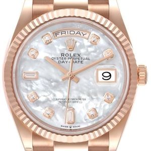 Rolex Herrklocka 128235-0029 Day-Date 36 Vit/18 karat roséguld Ø36
