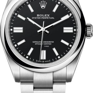Rolex Herrklocka 134300-0008 Oyster Perpetual 41 Svart/Stål Ø41 mm