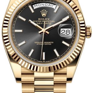Rolex Herrklocka 228238-0067 Day-Date 40 Svart/18 karat gult guld