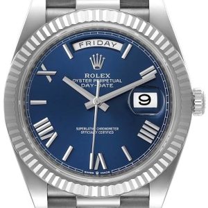 Rolex Herrklocka 228239-0007 Day-Date 40 Blå/18 karat vitt guld Ø40