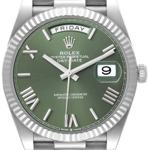 Rolex Herrklocka 228239-0033 Day-Date 40 Grön/18 karat vitt guld