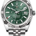 rolex herrklocka 336934-0002 sky-dweller grön/stål ø42 mm