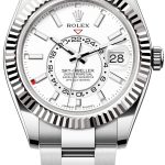 rolex herrklocka 336934-0003 sky-dweller vit/stål ø42 mm