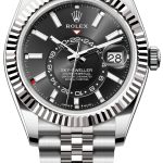 rolex herrklocka 336934-0008 sky-dweller svart/stål ø42 mm