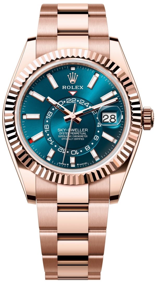 rolex herrklocka 336935-0001 sky-dweller blå/stål ø42 mm