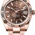 rolex herrklocka 336935-0002 sky-dweller brun/18 karat roséguld ø42
