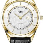 rotary gs08007/02 champagne silverfärgad/läder ø36 mm