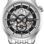 rotary herrklocka gb02945/87 greenwich svart/stål ø42 mm
