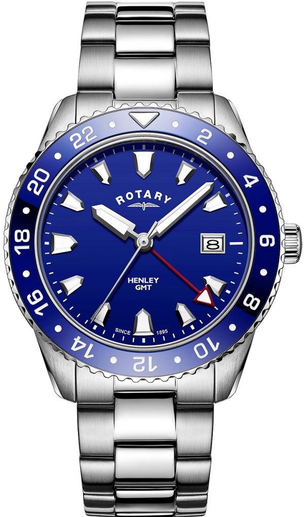 rotary herrklocka gb05108/05 henley blå/stål ø41 mm