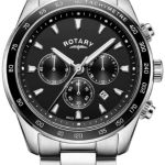rotary herrklocka gb05109/04 henley svart/stål ø43 mm