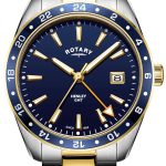 rotary herrklocka gb05296/05 henley blå/stål ø40 mm