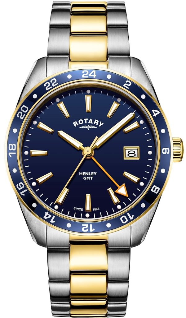 rotary herrklocka gb05296/05 henley blå/stål ø40 mm