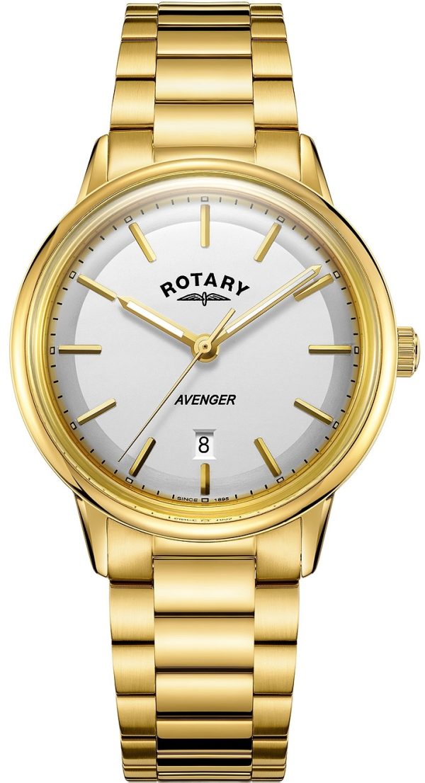 rotary herrklocka gb05343/02 avenger silverfärgad/gulguldtonat stål