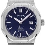 rotary herrklocka gb05410/05 regent blå/stål ø40 mm