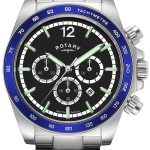 rotary herrklocka gb05440/72 henley svart/stål ø41 mm
