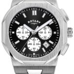 rotary herrklocka gb05450/65 regent svart/stål ø41 mm