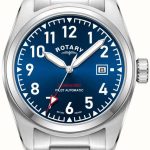 rotary herrklocka gb05470/52 commando blå/stål ø42 mm
