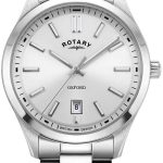 rotary herrklocka gb05520/06 contemporary silverfärgad/stål ø40 mm